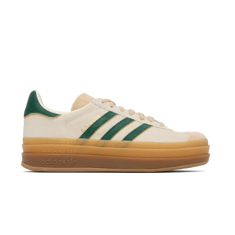 Adidas Gazelle Bold Sneakers - Green and Beige